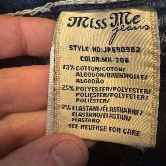 Miss Me Women’s JP 50909B2 Bootcut Jeans embellished back pocket flaps Sz 29 - Picture 6 of 8